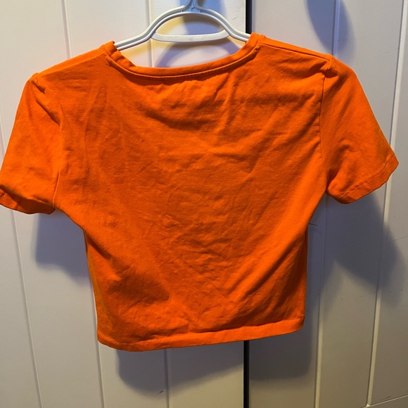 Zara orange fitted crop top S - Picture 2 of 3